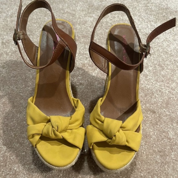 Yellow Wedge Sandals - Picture 1 of 3